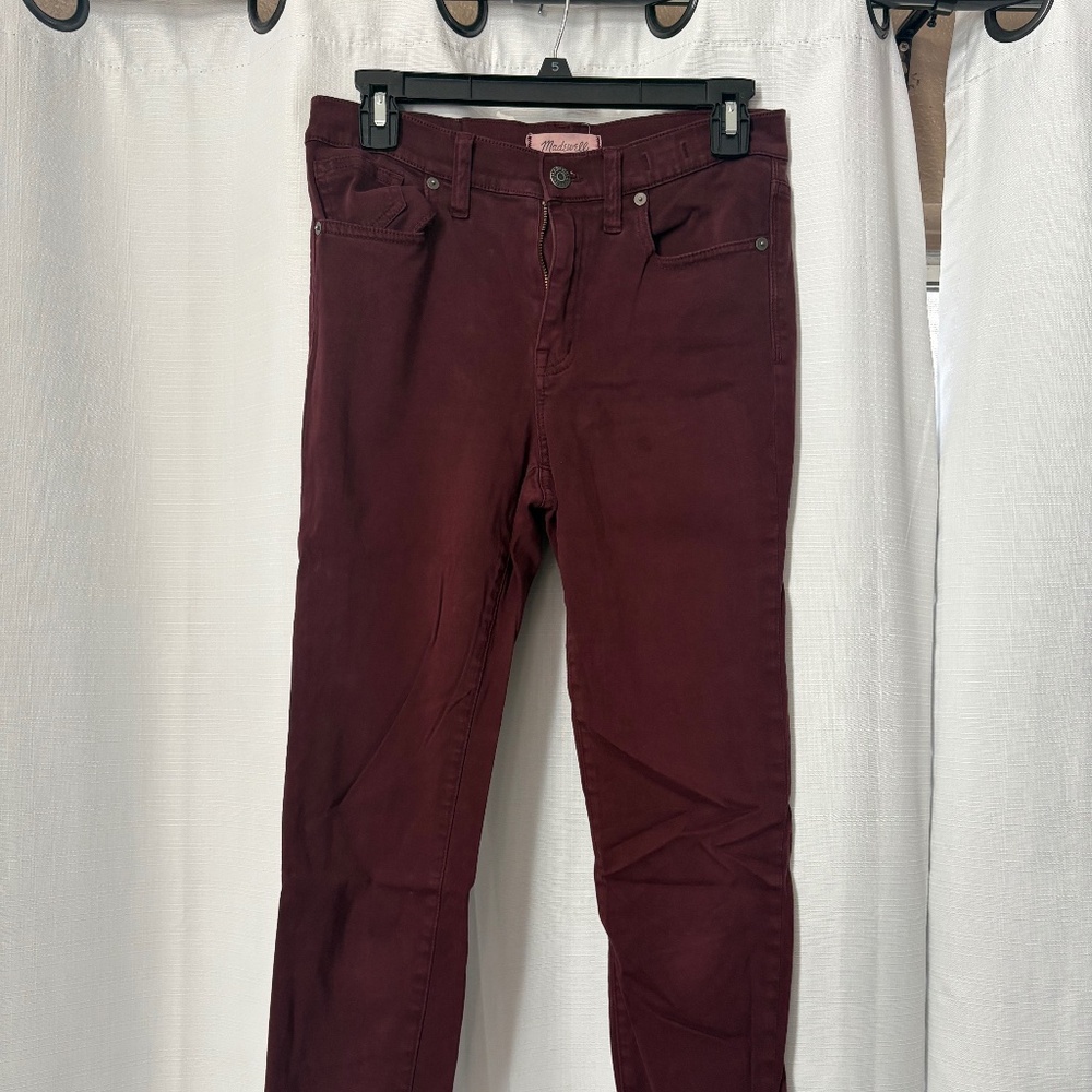 Madewell size 27 maroon skinny jegging